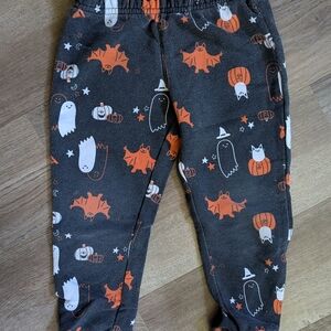 Cat & Jack Halloween Themed Sweatpants - Gray and Orange